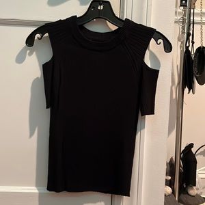 Off Shoulder Black T-Shirt Sweater
